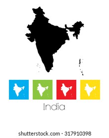 A Map of the country of India