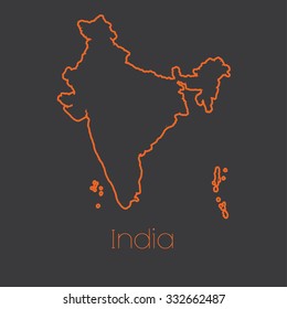 A Map of the country of India