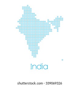 A Map of the country of India