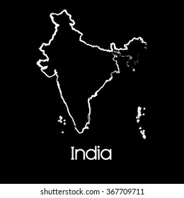 A Map of the country of India