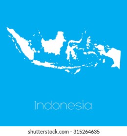 A Map of the country of Indonesia