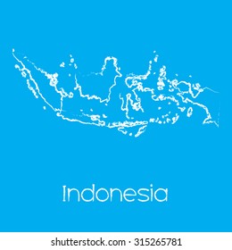 A Map of the country of Indonesia