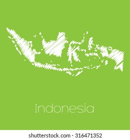 A Map of the country of Indonesia