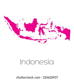 A Map of the country of Indonesia