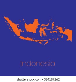 A Map of the country of Indonesia