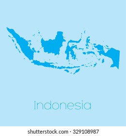 A Map of the country of Indonesia