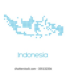 A Map of the country of Indonesia