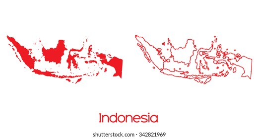 A Map of the country of Indonesia
