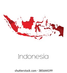 A Map of the country of Indonesia