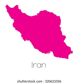 A Map of the country of Iran