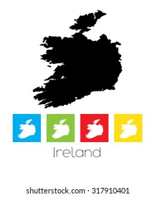 A Map of the country of Ireland