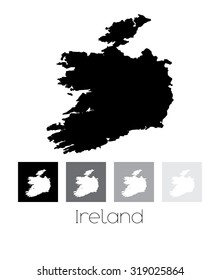 A Map of the country of Ireland