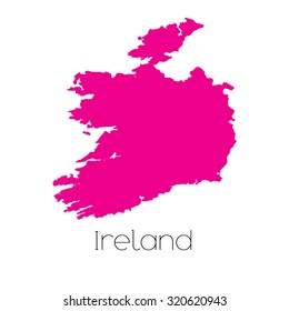 A Map of the country of Ireland