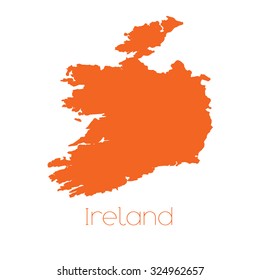A Map of the country of Ireland