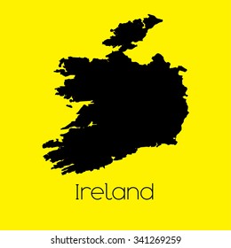A Map of the country of Ireland