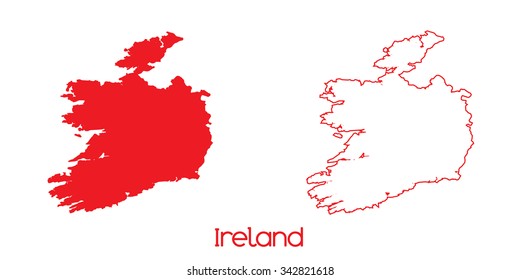 A Map of the country of Ireland