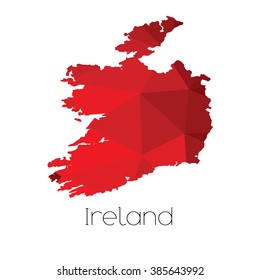 A Map of the country of Ireland