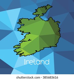 A Map of the country of Ireland