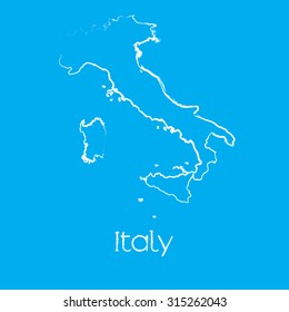 A Map of the country of Italy