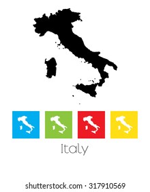 A Map of the country of Italy