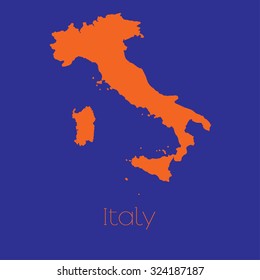 A Map of the country of Italy
