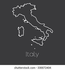A Map of the country of Italy