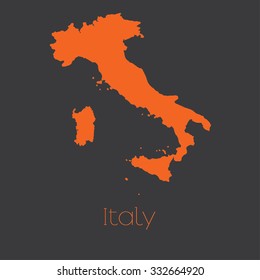 A Map of the country of Italy