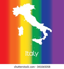 A Map of the country of Italy