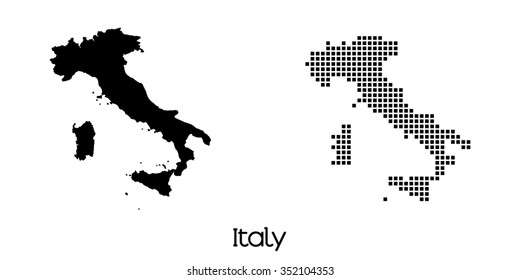 A Map of the country of Italy