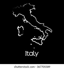 A Map of the country of Italy