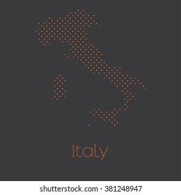 A Map of the country of Italy