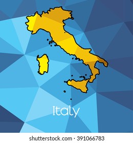 A Map of the country of Italy