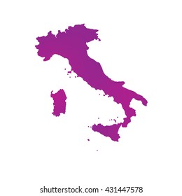 A Map of the country of Italy