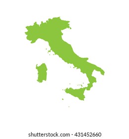 A Map of the country of Italy