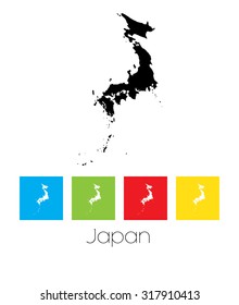 A Map of the country of Japan