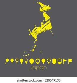 A Map of the country of Japan