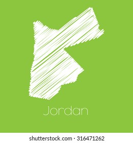 A Map of the country of Jordan