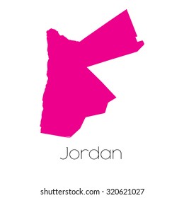A Map of the country of Jordan