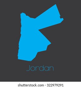 A Map of the country of Jordan