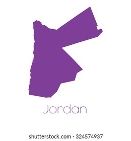A Map of the country of Jordan
