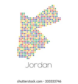 A Map of the country of Jordan