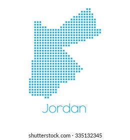 A Map of the country of Jordan