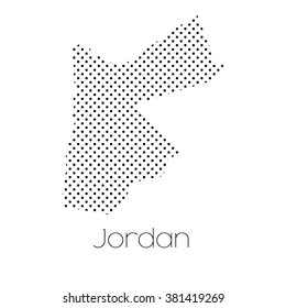 A Map of the country of Jordan