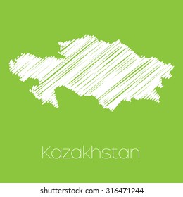 A Map of the country of Kazakhstan