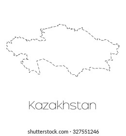A Map of the country of Kazakhstan