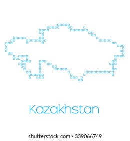 A Map of the country of Kazakhstan