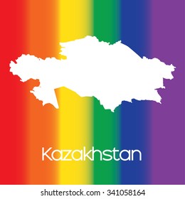 A Map of the country of Kazakhstan