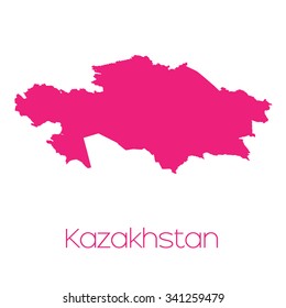 A Map of the country of Kazakhstan