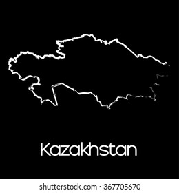 A Map of the country of Kazakhstan