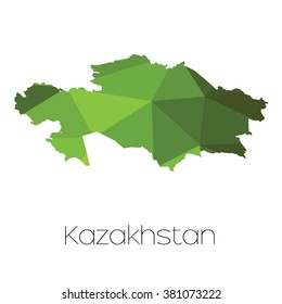 A Map of the country of Kazakhstan